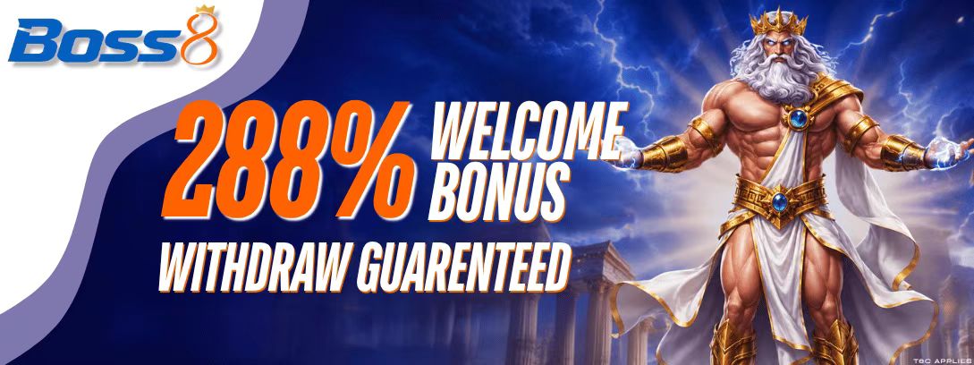 288% BOSS8 Guaranteed Payout Welcome Bonus